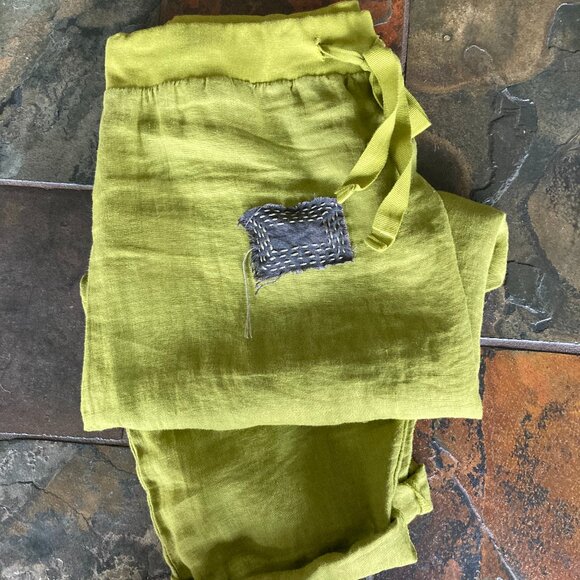 100% Linen Harem Pants, OS, mustard color - Picture 7 of 8